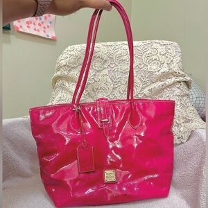 Dooney & Burke Patent Leather Magenta Tote